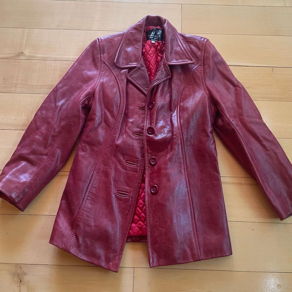 Lana Fashions Red leather coat